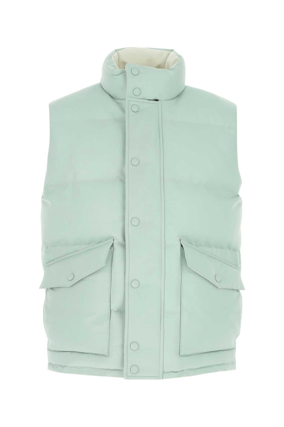 Sea Green Polyester Sleeveless Padded Jacket 0913 Giubbini