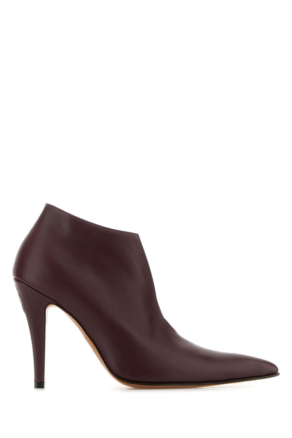 Alexander McQueen Calf leather heel boot in wine