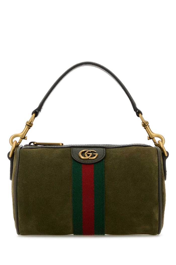 Olive Green Suede Mini Ophidia Handbag Borse A Mano