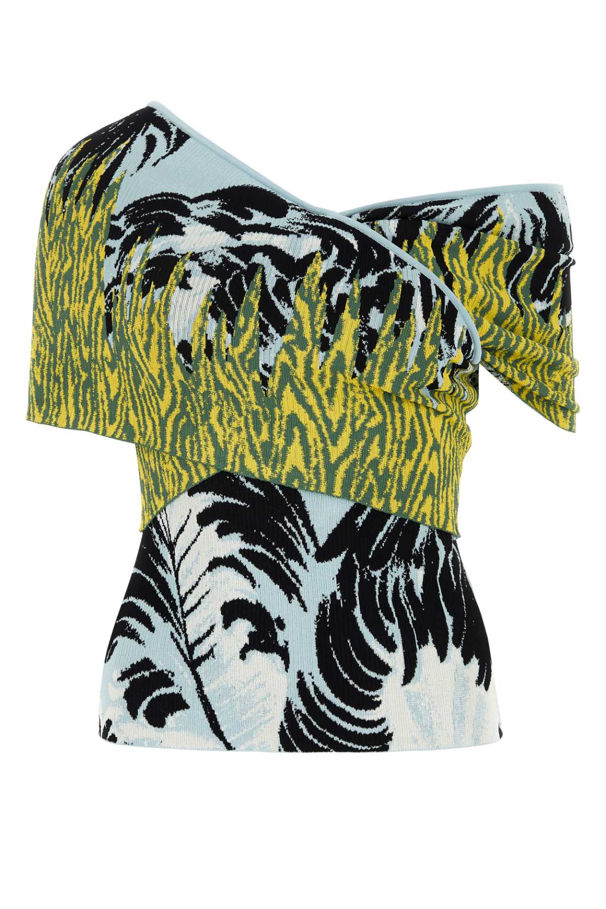 Embroidered Jacquard Top Multiyellow Maglie
