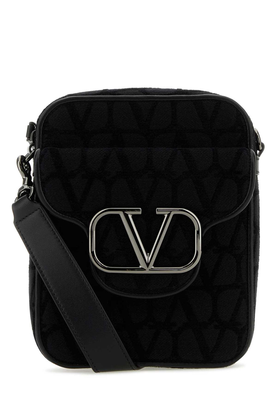 Valentino Garavani Exterior: 100% Fabric crossbody bag in black