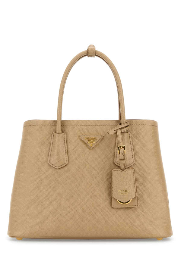 Prada 100% Vitello leather shoulder bag in beige