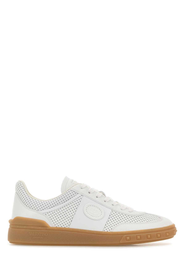 Valentino Garavani Upvillage Exterior: 100% Leather; Interior: 100% Leather; Sole: Rubber sneaker in white