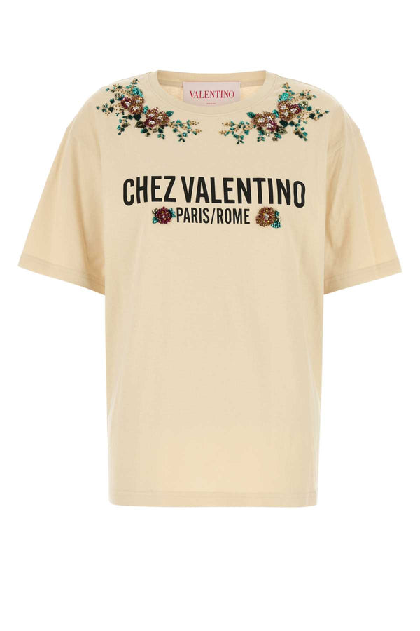 Valentino Garavani Embroideries 100% Cotton t-shirt in beige