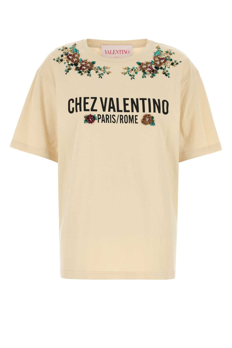 Valentino Garavani Embroideries 100% Cotton t-shirt in beige