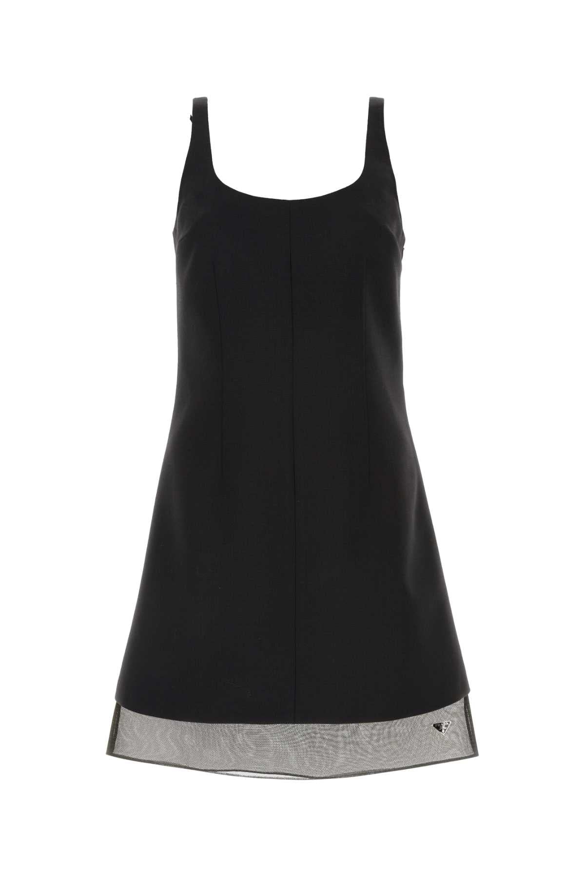 Black Wool Mini Dress Nero Abiti
