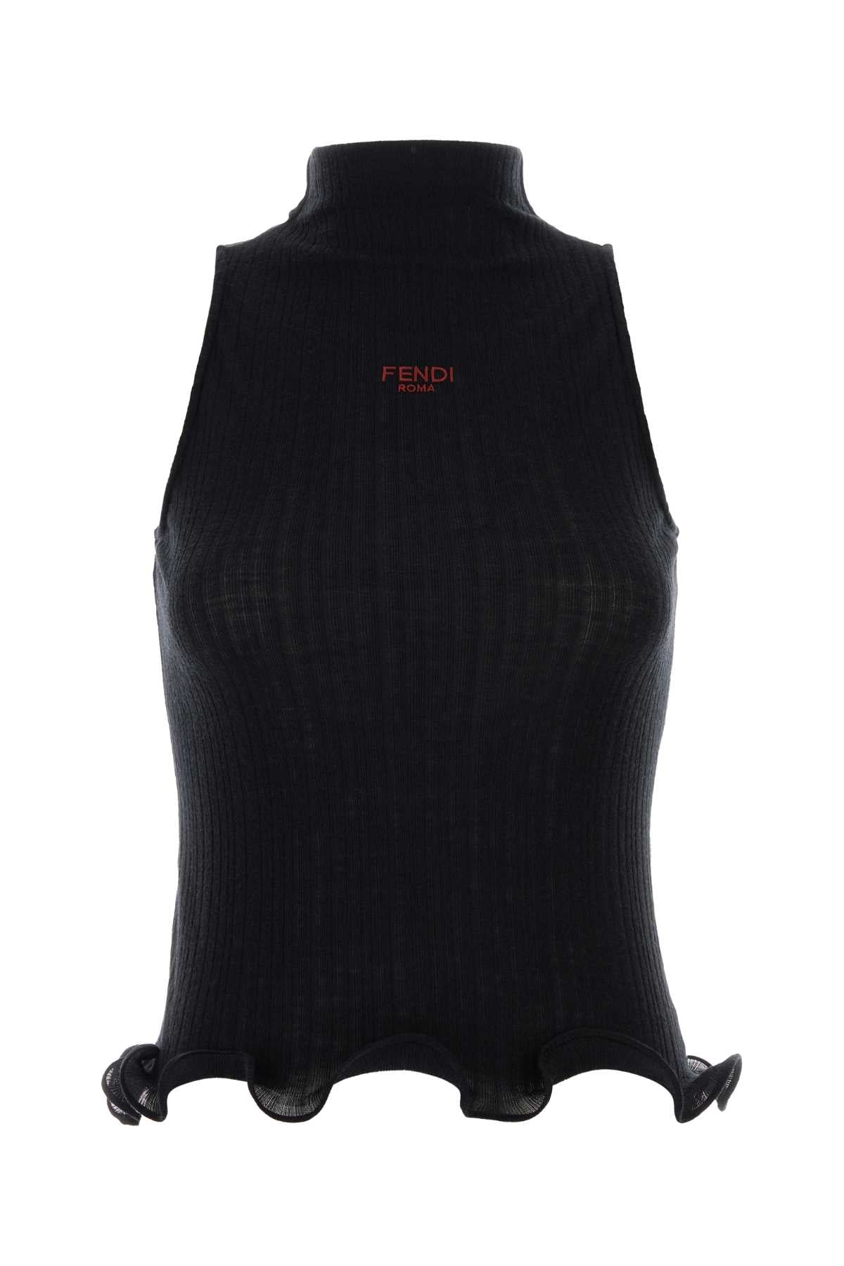 Black Cotton Tank Top Exterior: Maglie