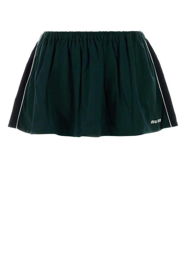Miu Miu 100% Cotton (exterior and lining) skirt in green