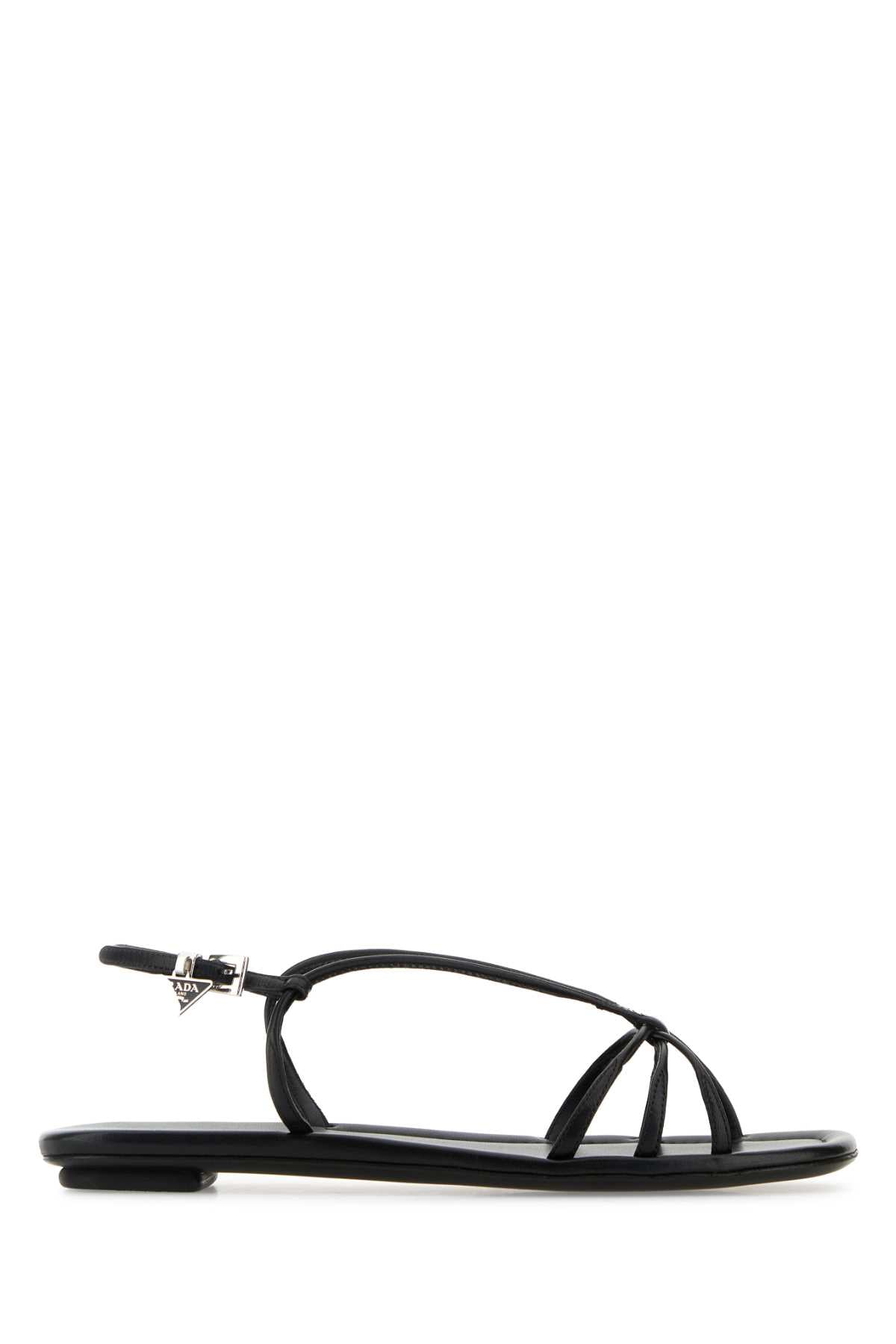 Black Leather Sandals Nero Sandali