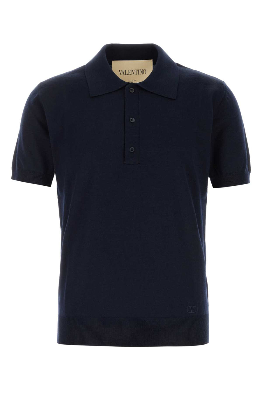 Valentino Garavani Maglia Wool 100% polo shirt in navy