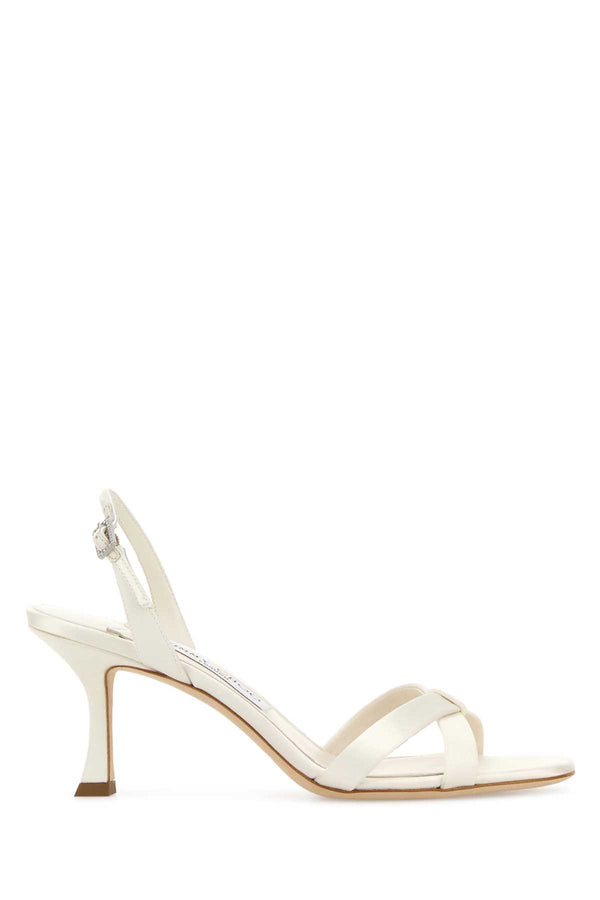 Jimmy Choo 77% Hair Calf heel sandal in white