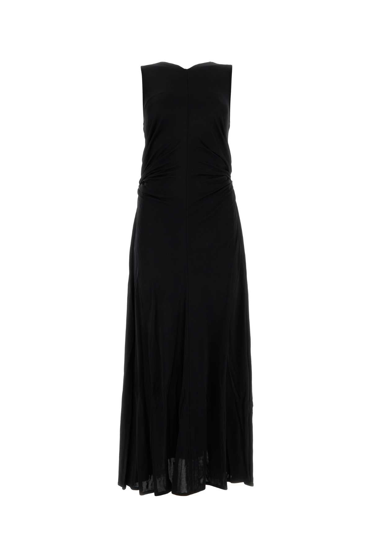 Black Jersey Long Dress Exterior: Viscose Abiti Lunghi