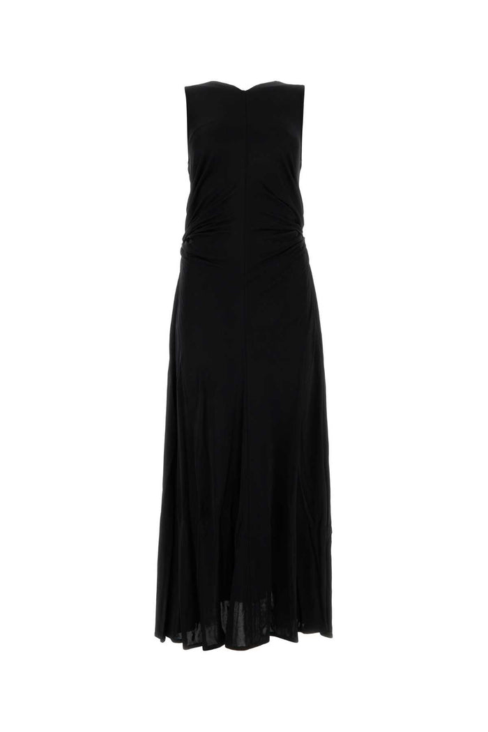Black Jersey Long Dress Exterior: Viscose Abiti Lunghi
