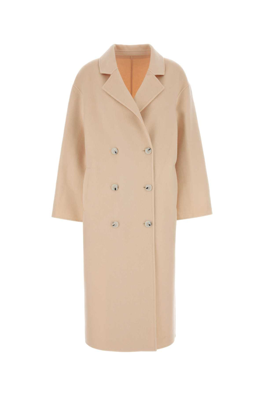 Loulou De Saison Long Exterior: 90% Wool 10% Cashmere coat in beige