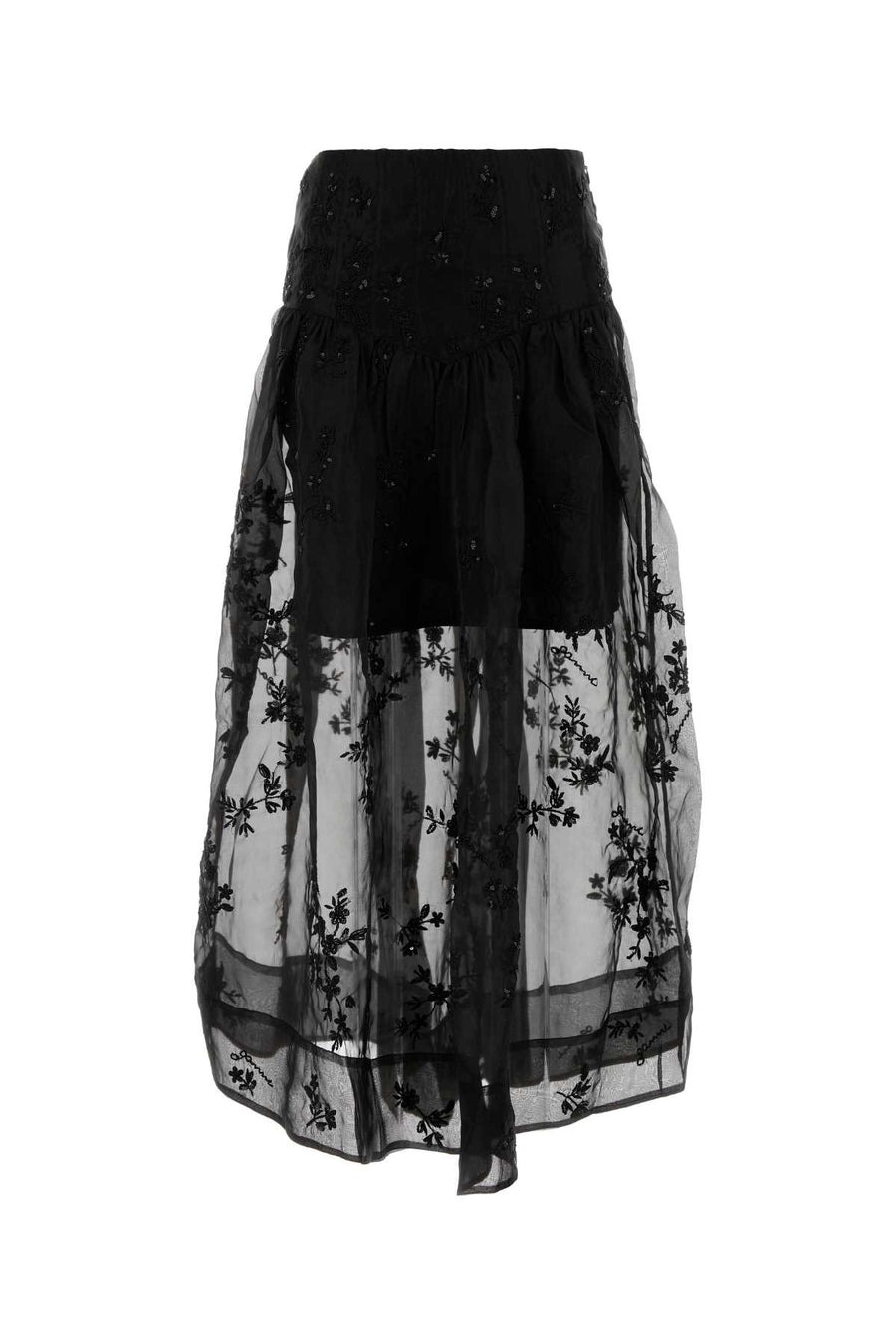 Ganni Exterior: 100% Polyester skirt in black