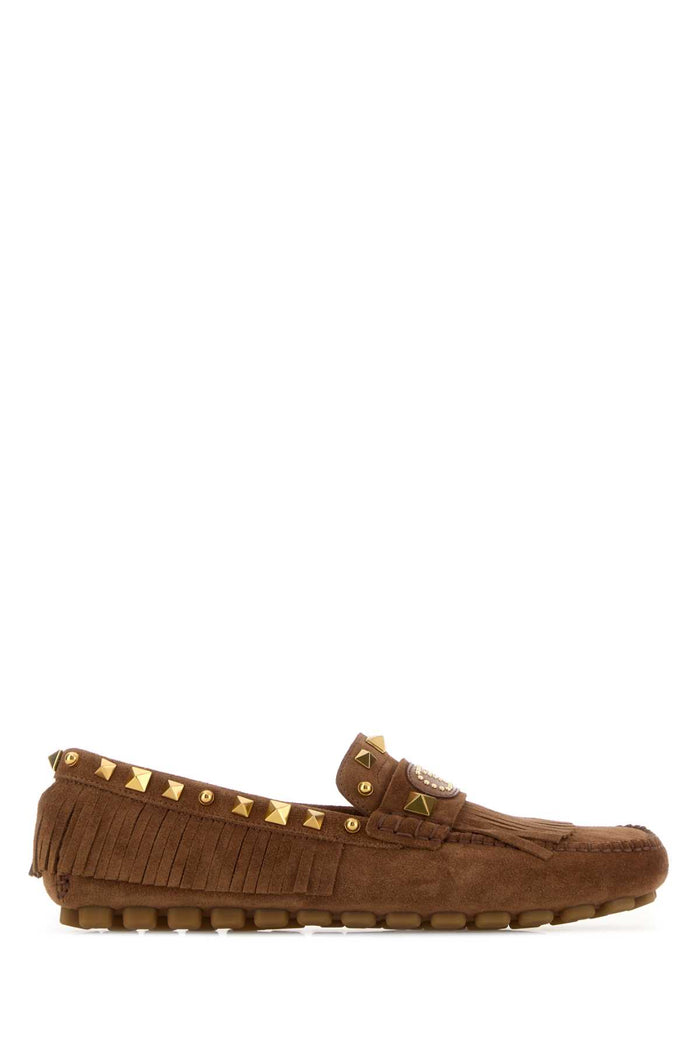 Caramel Split-Leather Plaster Caster Loafers Copperbronw Mocassini