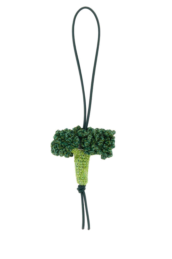 Green Crochet Broccoli Charm Portachiavi