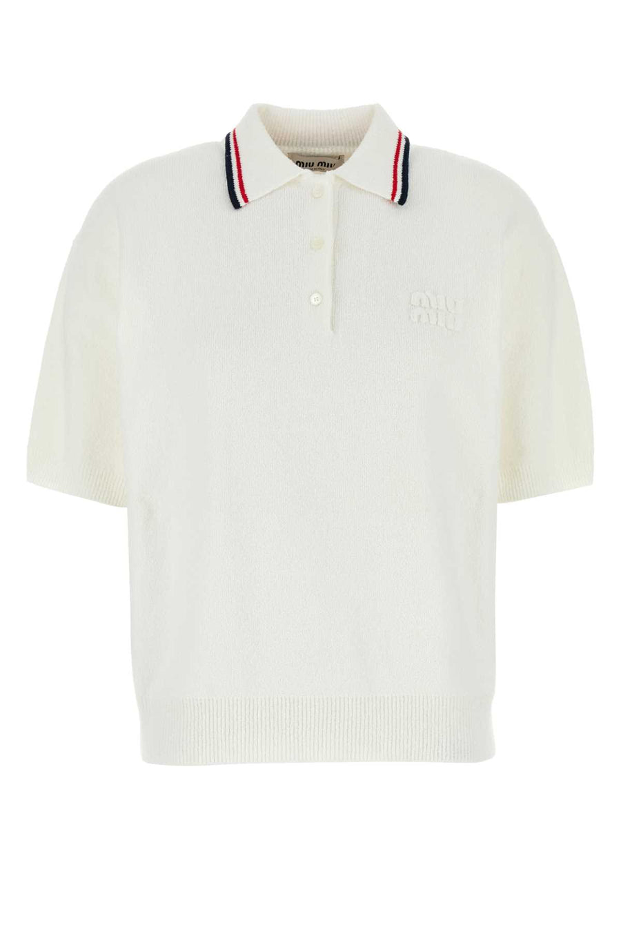 Miu Miu 55% cotton polo shirt in white