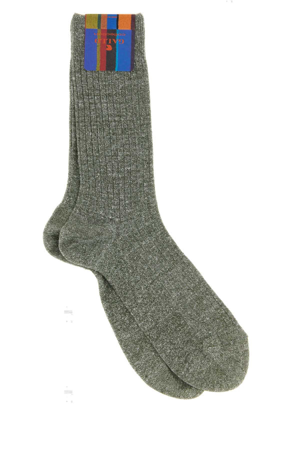 Gallo Mezza 55% Linen socks in green