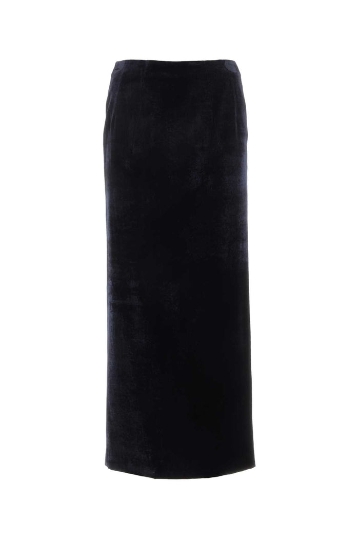 Midnight Blue Velvet Skirt Darknavy Gonne