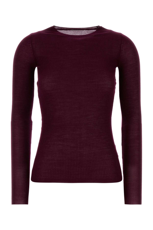 Jil Sander 100% Wool sweater in burgundy