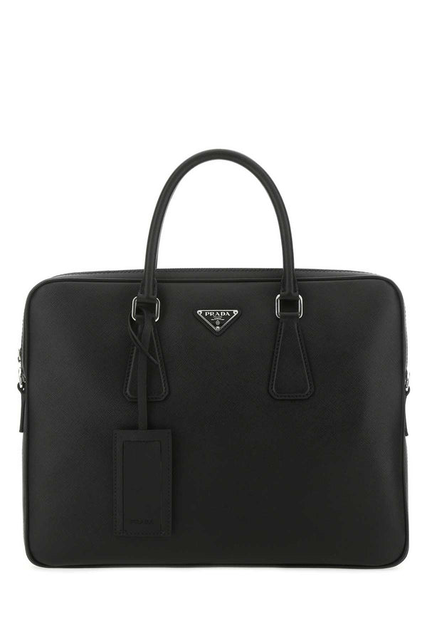 Prada Travel 100% Vitello top handle bag in black