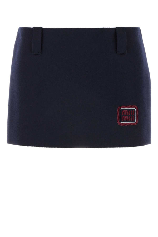 Miu Miu Exterior: 90% Wool skirt in navy