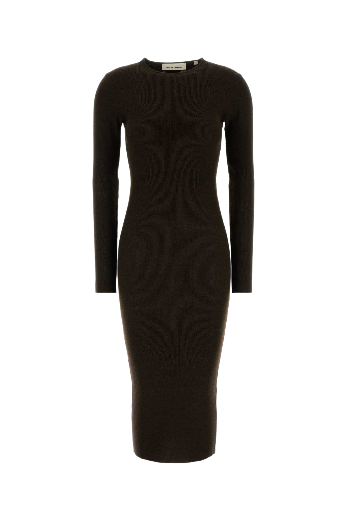 Chocolate Polyester Blend Dress Brown Exterior: Nylon Abiti