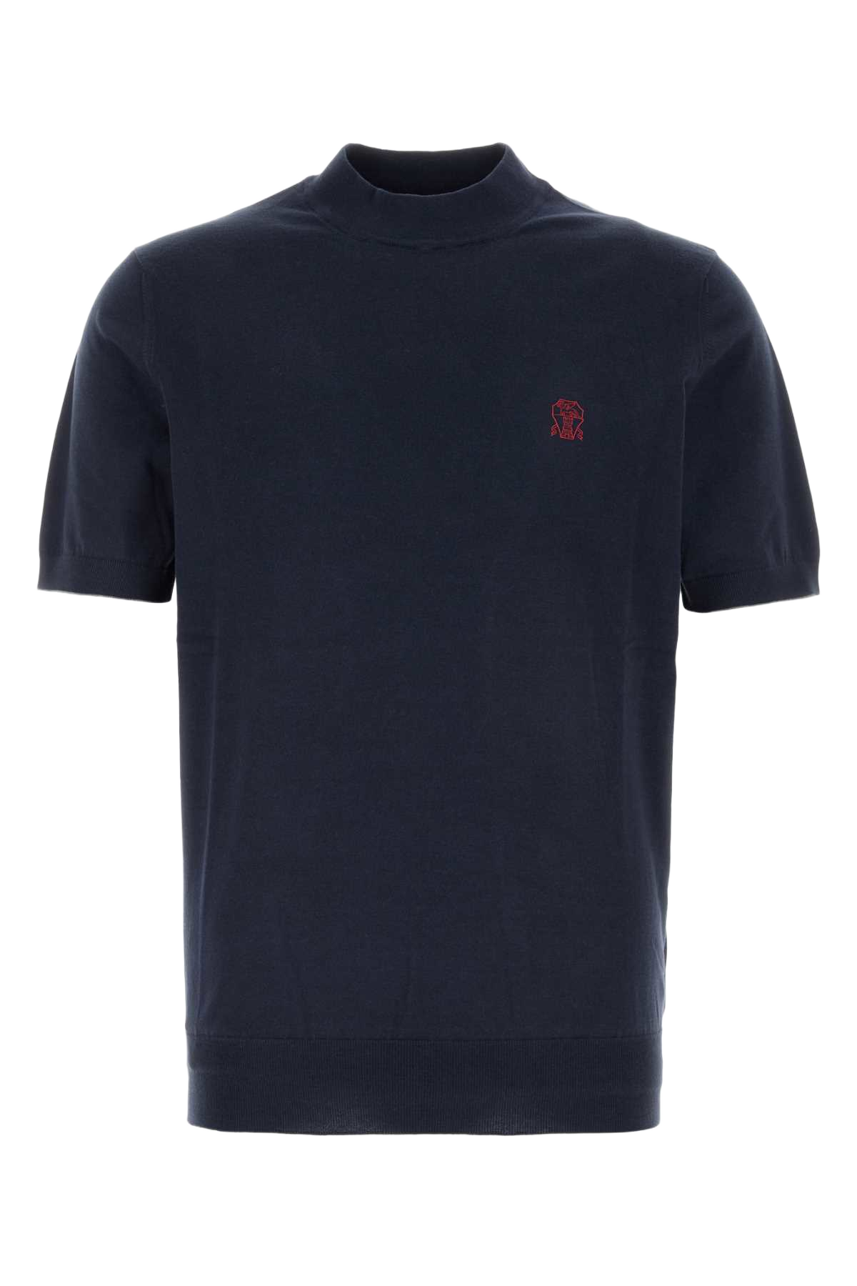 Navy Blue Knit T-Shirt Cw425 Exterior: Cotton Maglieria