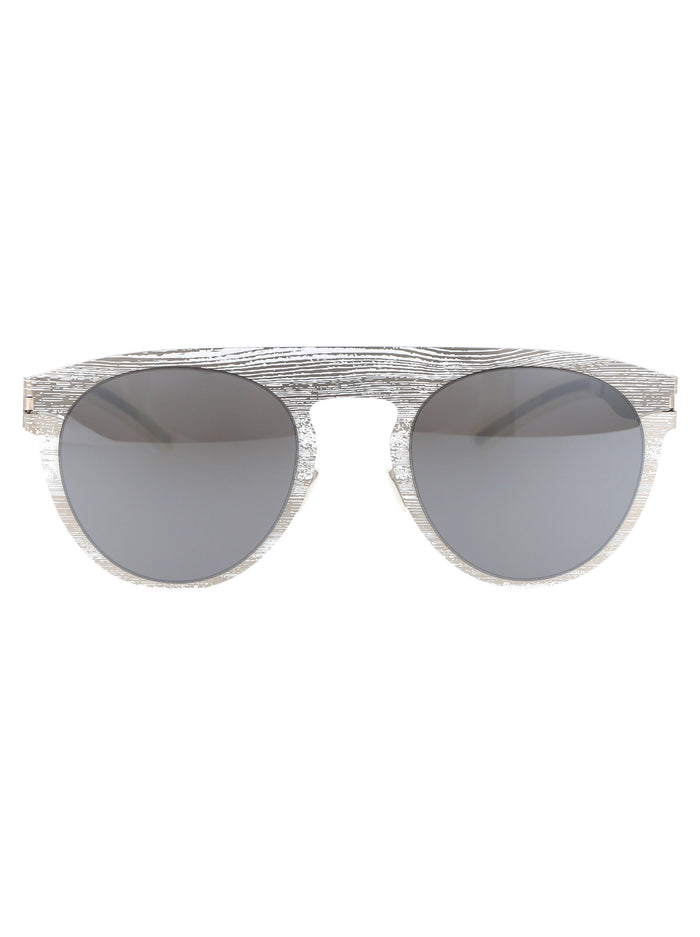 Mmtransfer004 354 Silver White Pine Brown Flash Metal Sunglasses