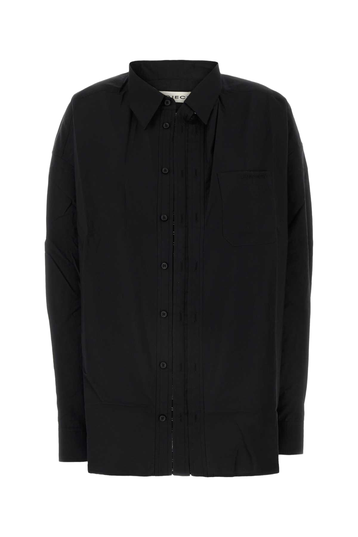 Black Poplin Oversize Shirt Evergreenblack Camicie