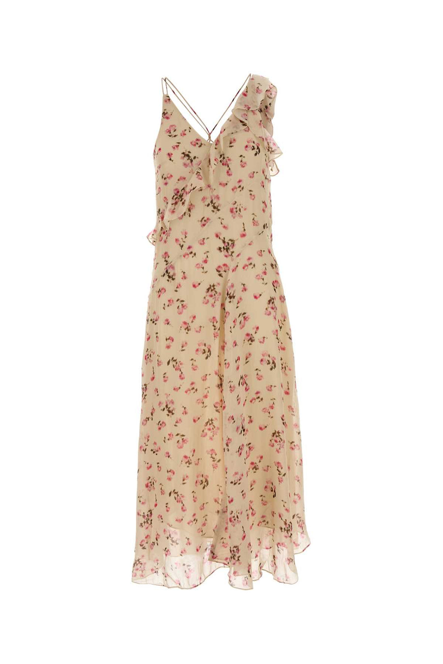 Printed Muslin Luxie Dress Beige Abiti