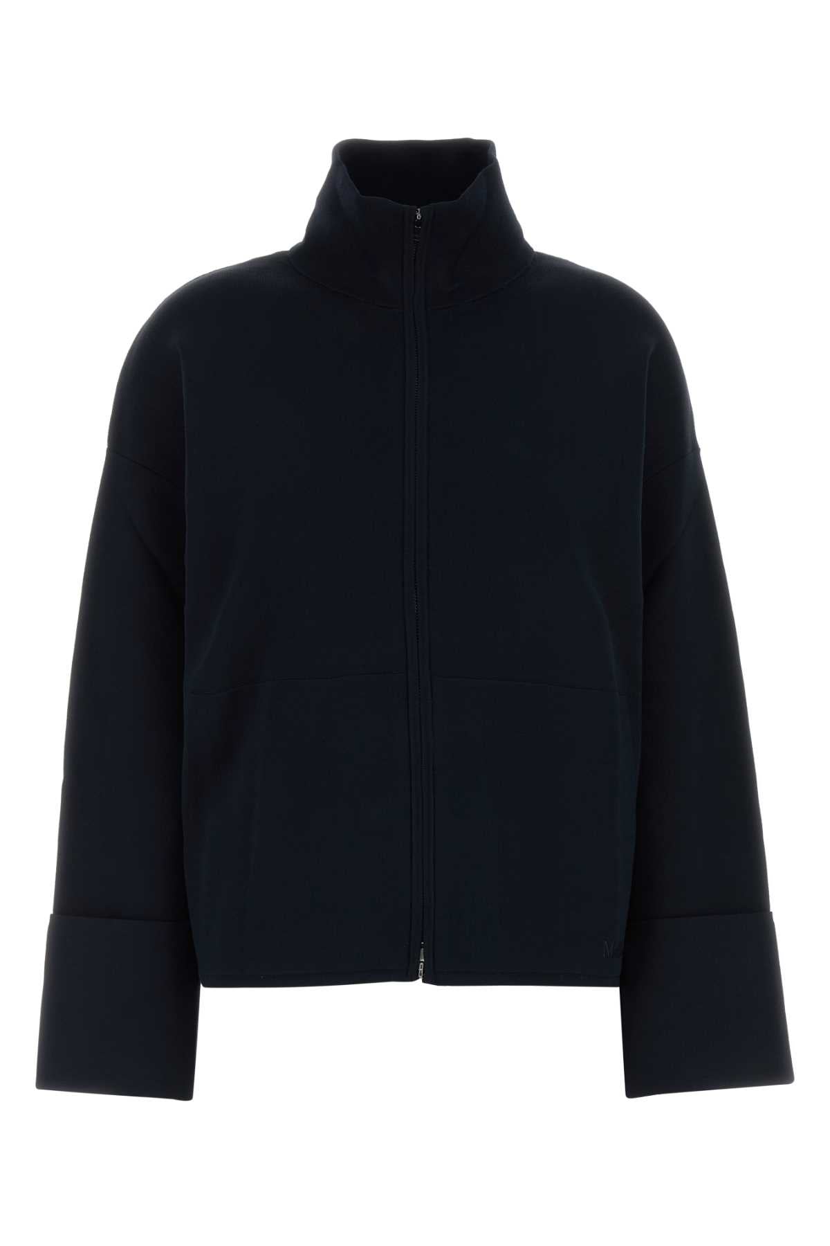 Dark Blue Viscose Blend Formato Sweatshirt Blu Marino Exterior: Nylon Felpe