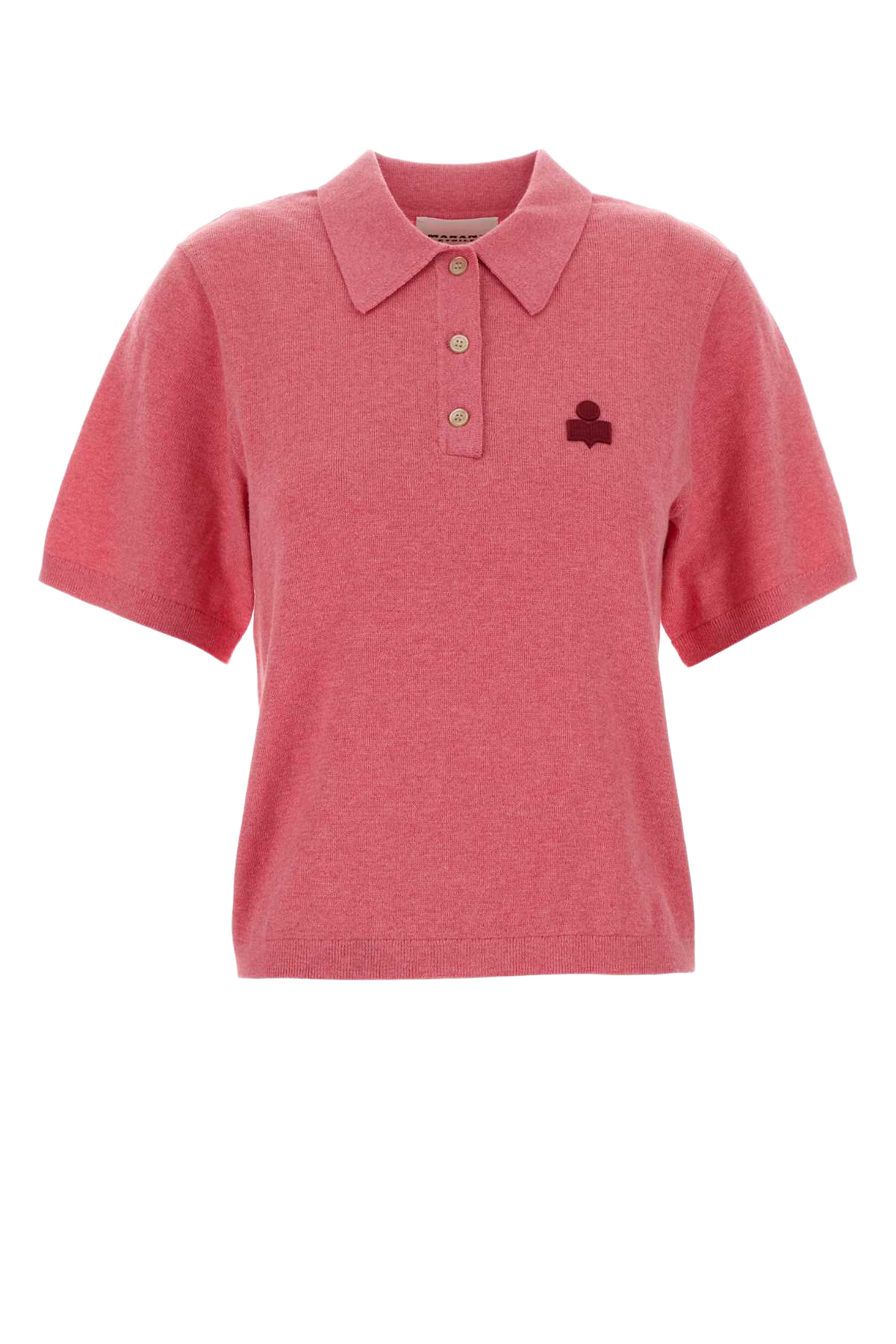 Pink Cotton Blend Althea Polo Shirt Bubblegum/granita
