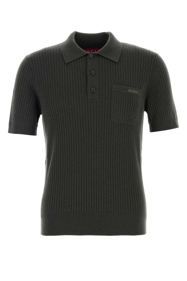 Gucci 70% Wool polo shirt in green