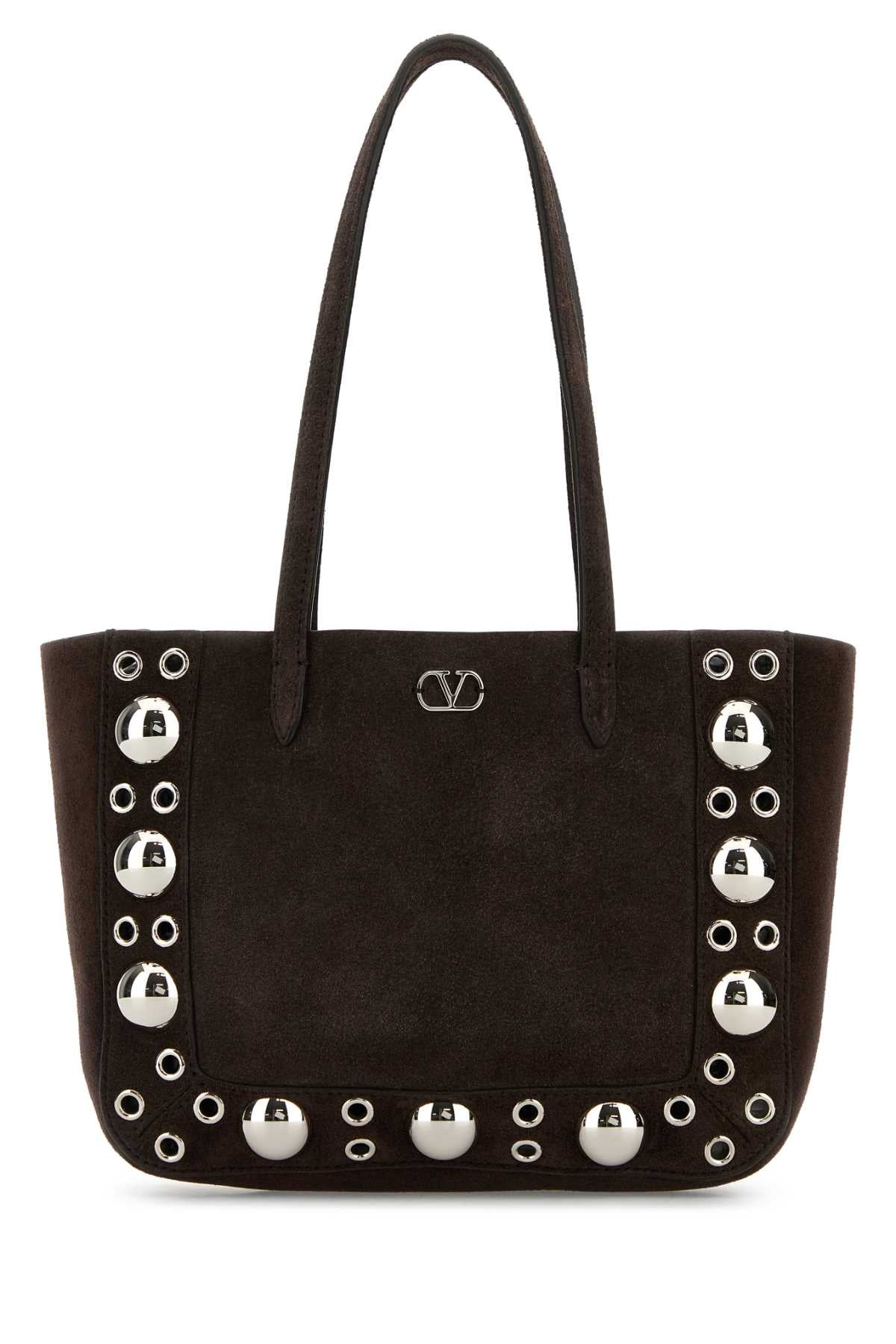 Brown Suede Nellcãte Shopping Bag Testadimoro Cowhide - Bos Taurus Borse A Mano