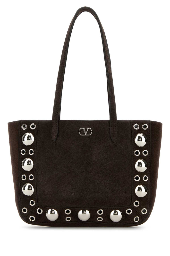 Brown Suede Nellcãte Shopping Bag Testadimoro Cowhide - Bos Taurus Borse A Mano