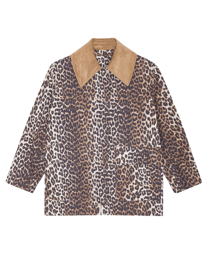 Leopard Print Midi Jacket Animalier Hemp Organic Cotton Sports
