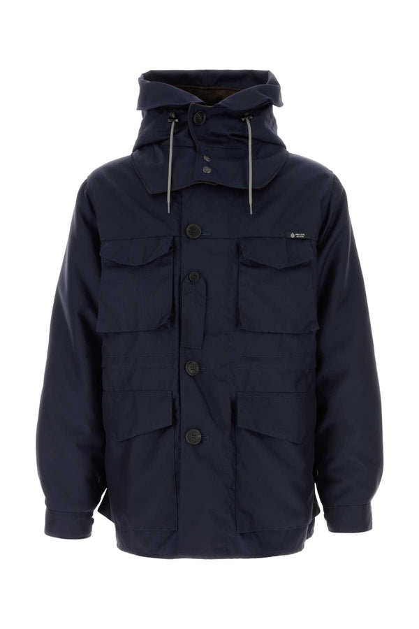 Prada Exterior: 68% Virgin wool jacket in navy