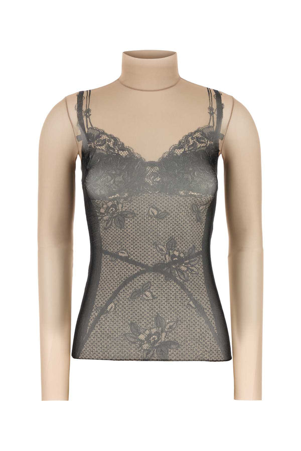 Balenciaga Oeil 80% Nylon tank top in black