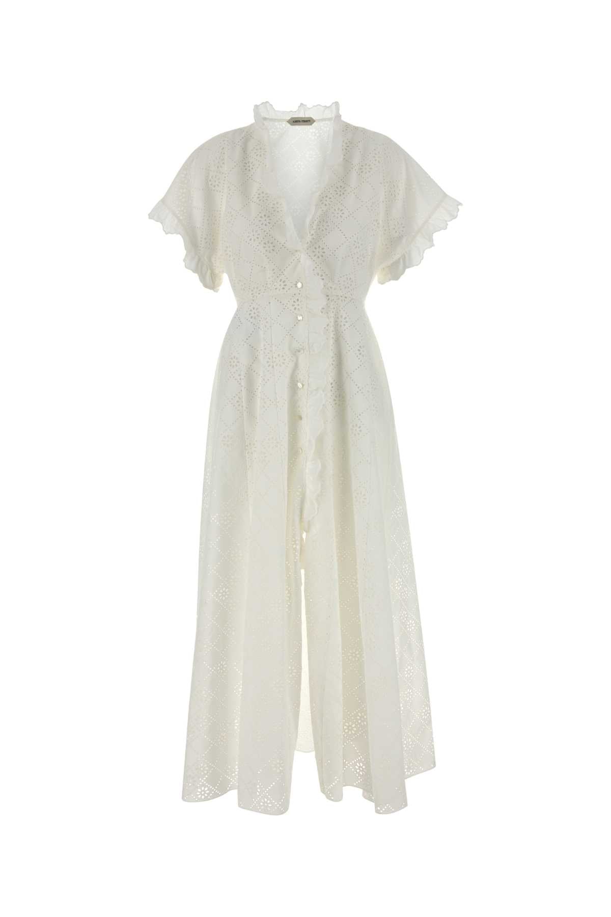 White Broderie Anglaise Dress Bianco Abiti