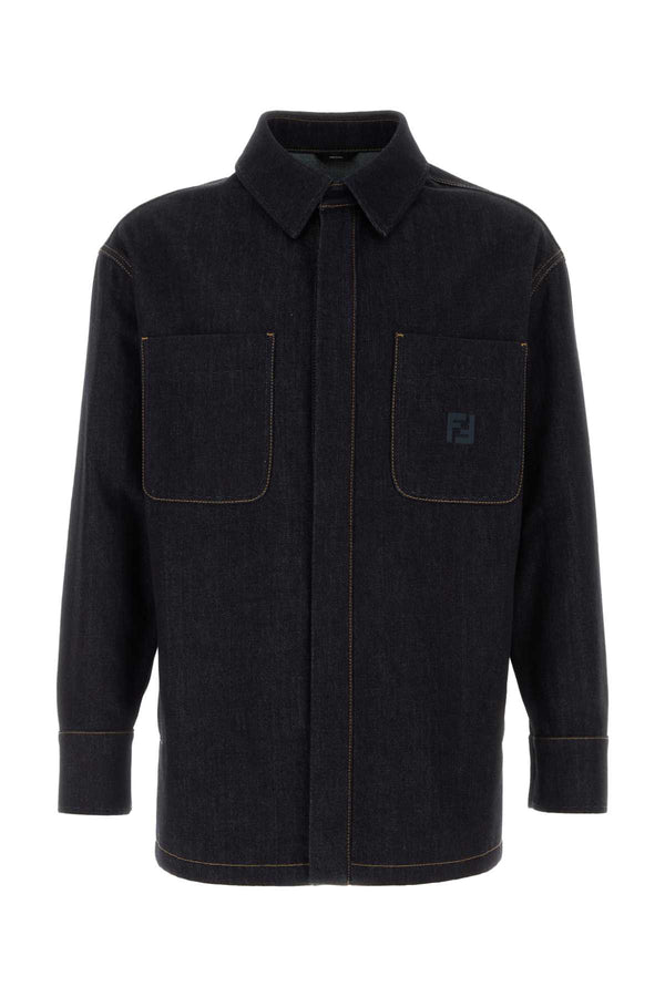 Fendi Embroidery 100% Cotton jacket in blue