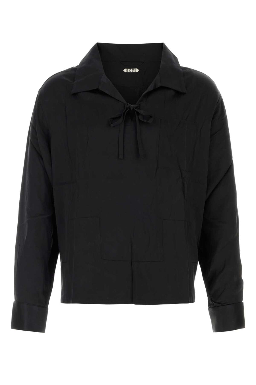 Bode Shirt 100% Silk shirt in black
