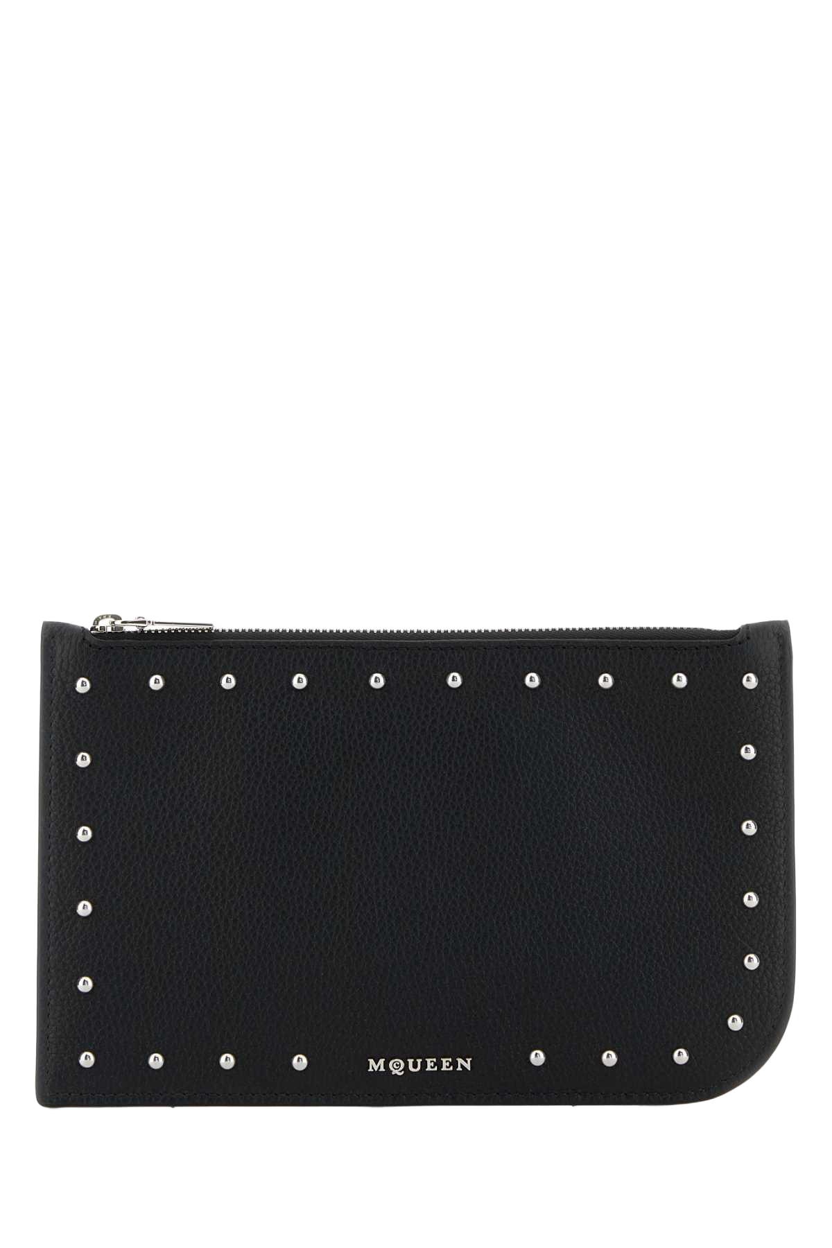Black Leather Pouch Blacksilver Portafogli