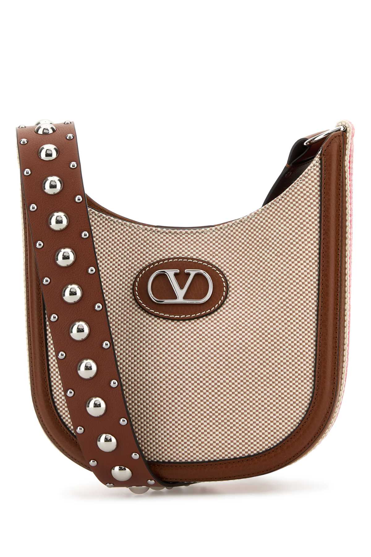 Two-Tone Canvas Vlogo Signature Crossbody Bag Nattobaccoselleriabiarossodcaramel Borse A Tracolla
