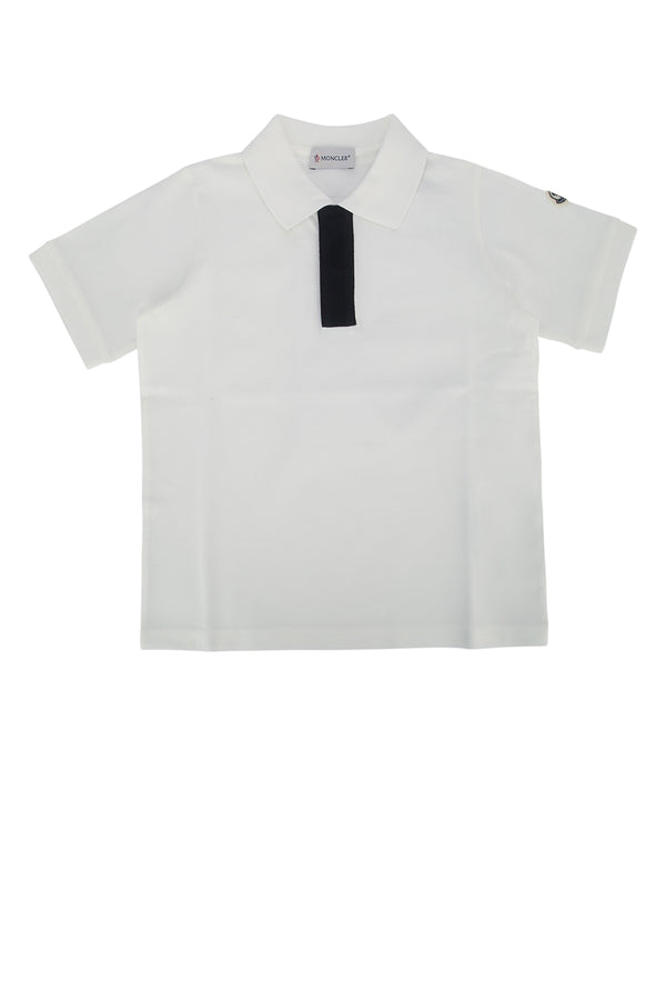 Moncler Jr Polo 100% Cotton polo in white