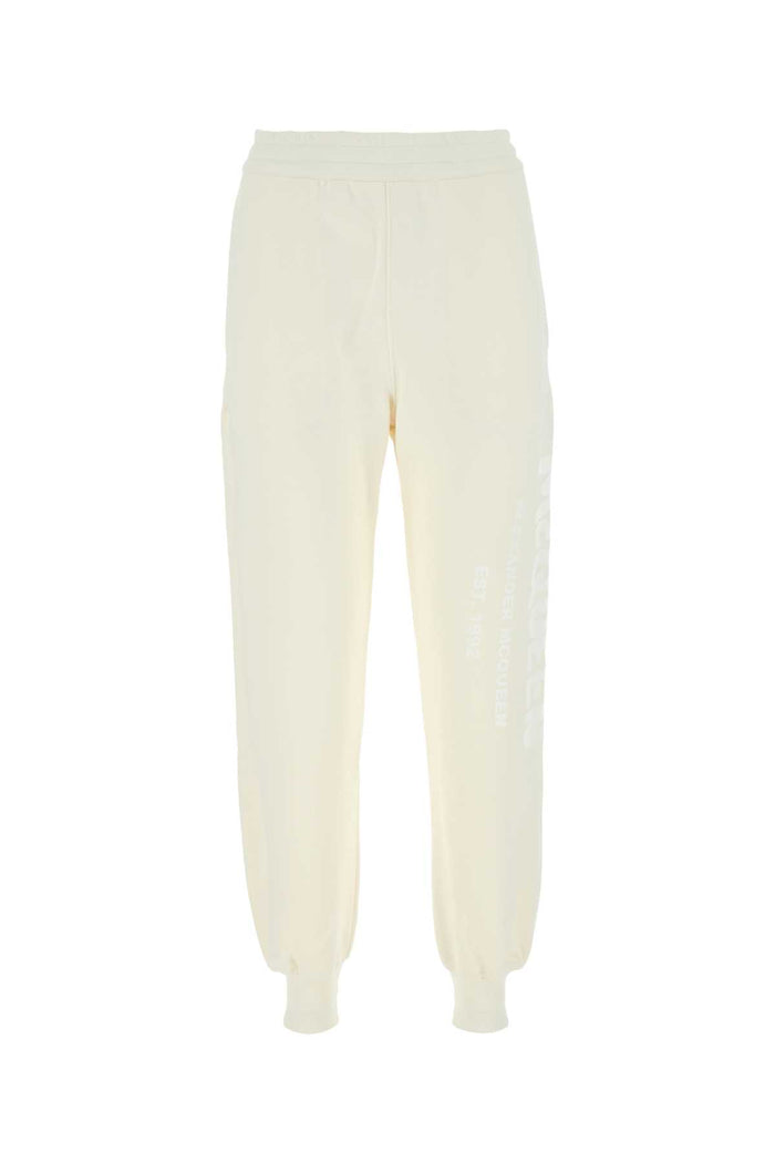 Ivory Cotton Joggers 0954 Exterior: Pantaloni