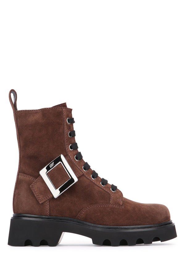Roger Vivier Rangers Suede boot in brown