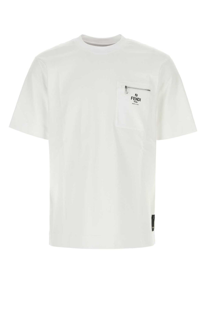 White Cotton T-Shirt Bianco Exterior