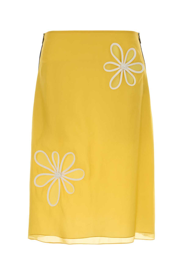 Yellow Organza Skirt Polline-26 Gonne